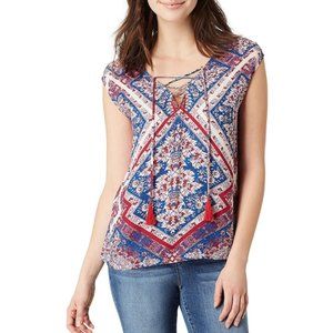 Vintage America Blues Asha Printed Shirt Sleeveless Top Size XS Medallion NWT